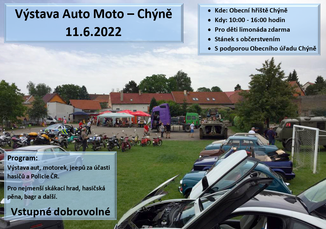 výstava auto moto - chýně - leták