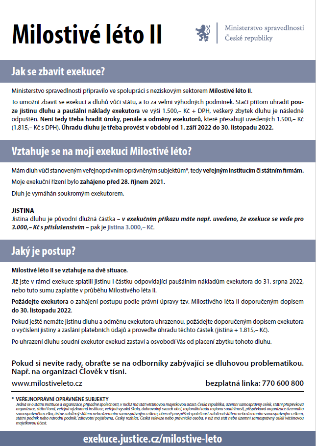 Milostivé léto II leták