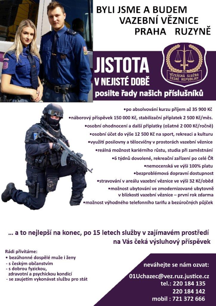 leták - nabídka práce věznice ruzině