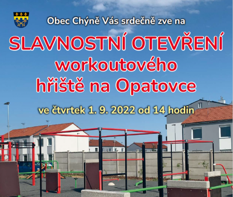 Slavnostní otevření workoutového hřiště na Opatovce - pozvánka