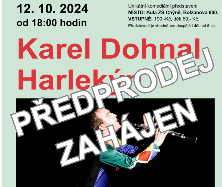 HARLEKÝN - PŘEDPRODEJ  VSTUPENEK ZAHÁJEN