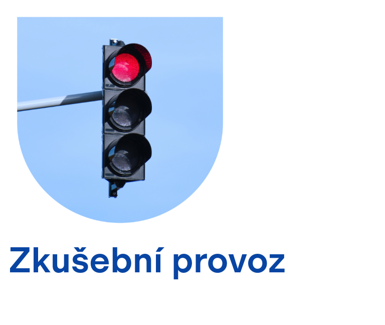Zkušební provoz prvního semaforu ve městě Chýně