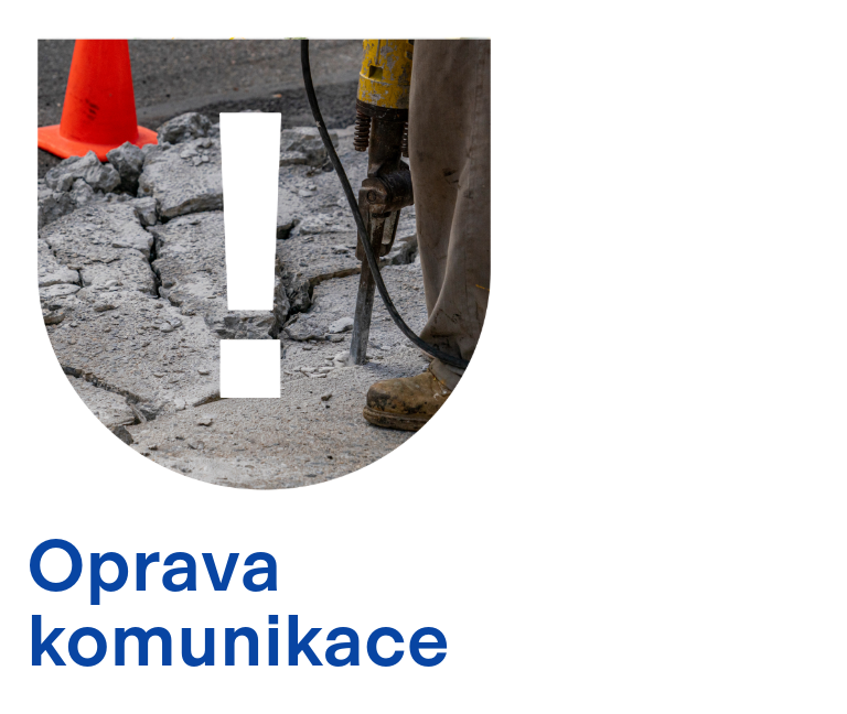 Malování středové čáry na komunikaci ulice Pražská
