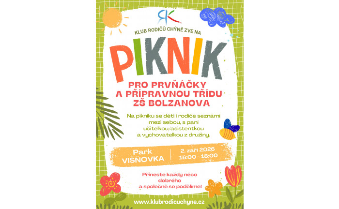 Piknik pro prvňáčky a žáky přípravné třídy ZŠ Bolzanova